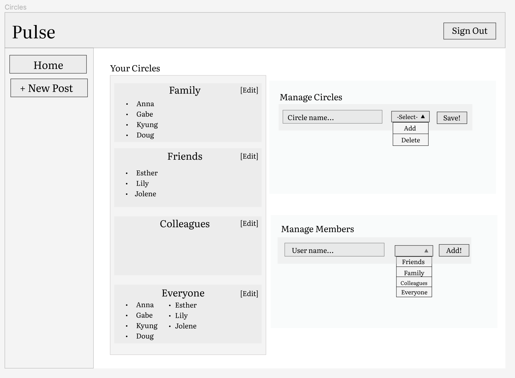 circles page